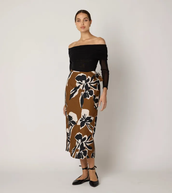 Camilla Midi Skirt | Smoked Clover sold by Cleobella