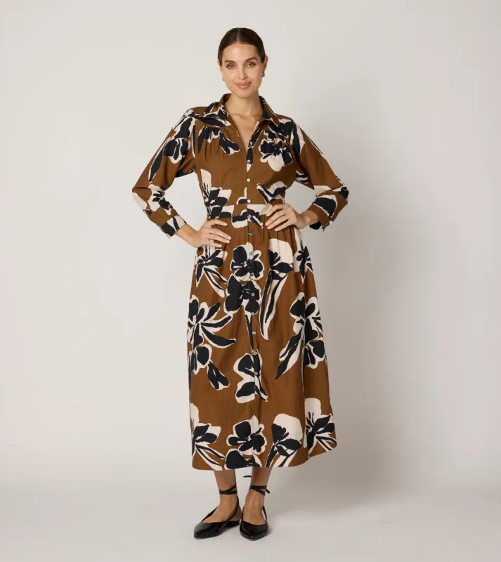 Arabella Midi Dress | Smoked Clover sold by Cleobella