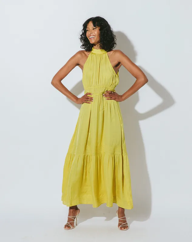 Margot Ankle Dress | Chartreuse made by Cleobella