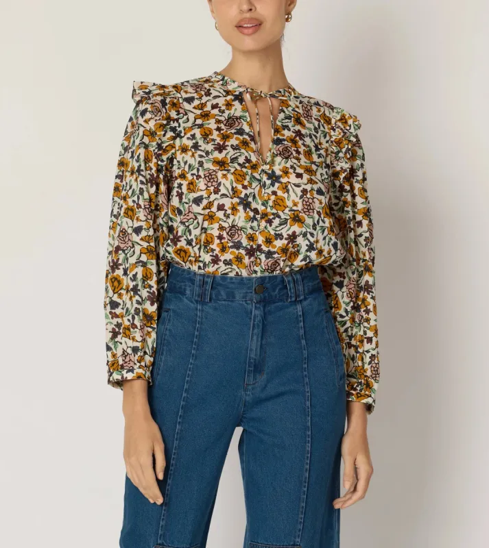 Malin Blouse | Wild Cosmos sold by Cleobella