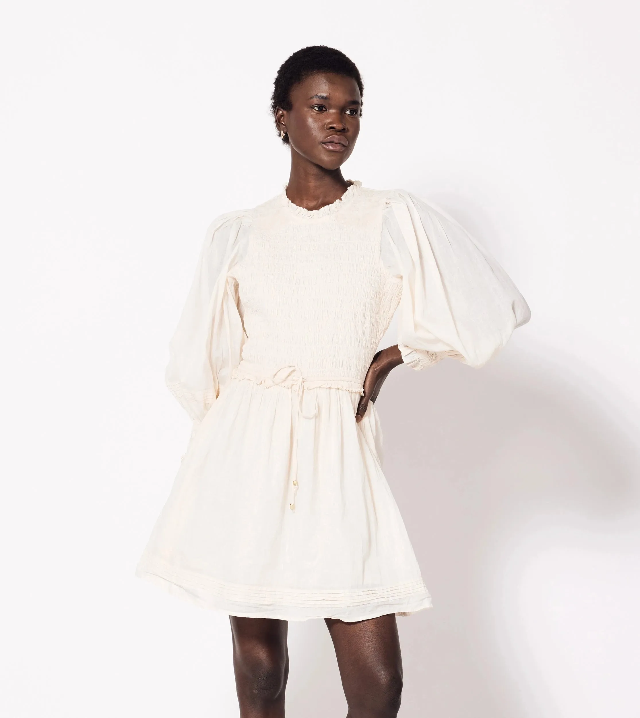 Brooke Mini Dress | Champagne sold by Cleobella