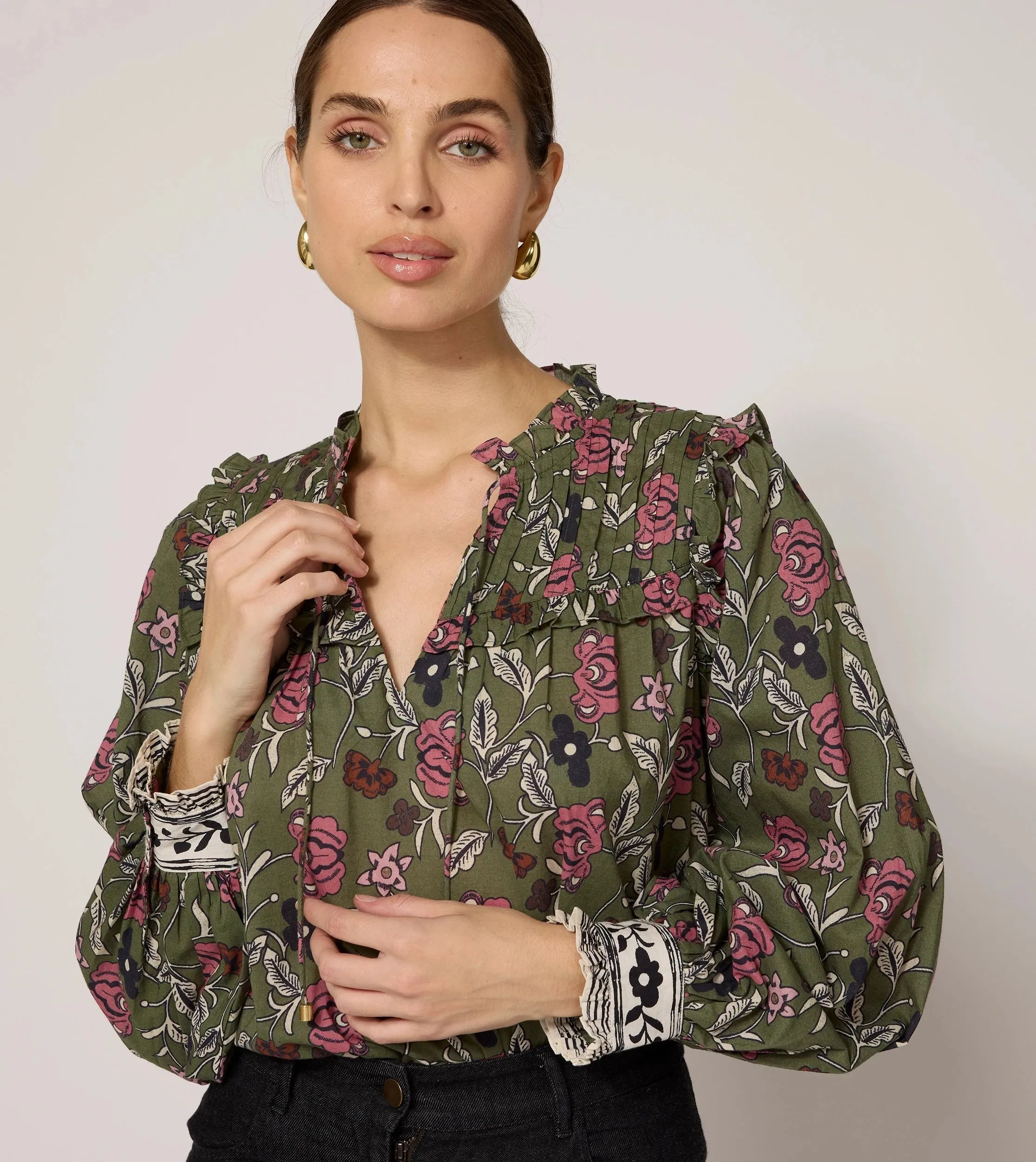 Leni Blouse | Fiore Print sold by Cleobella product image thumbnail 4