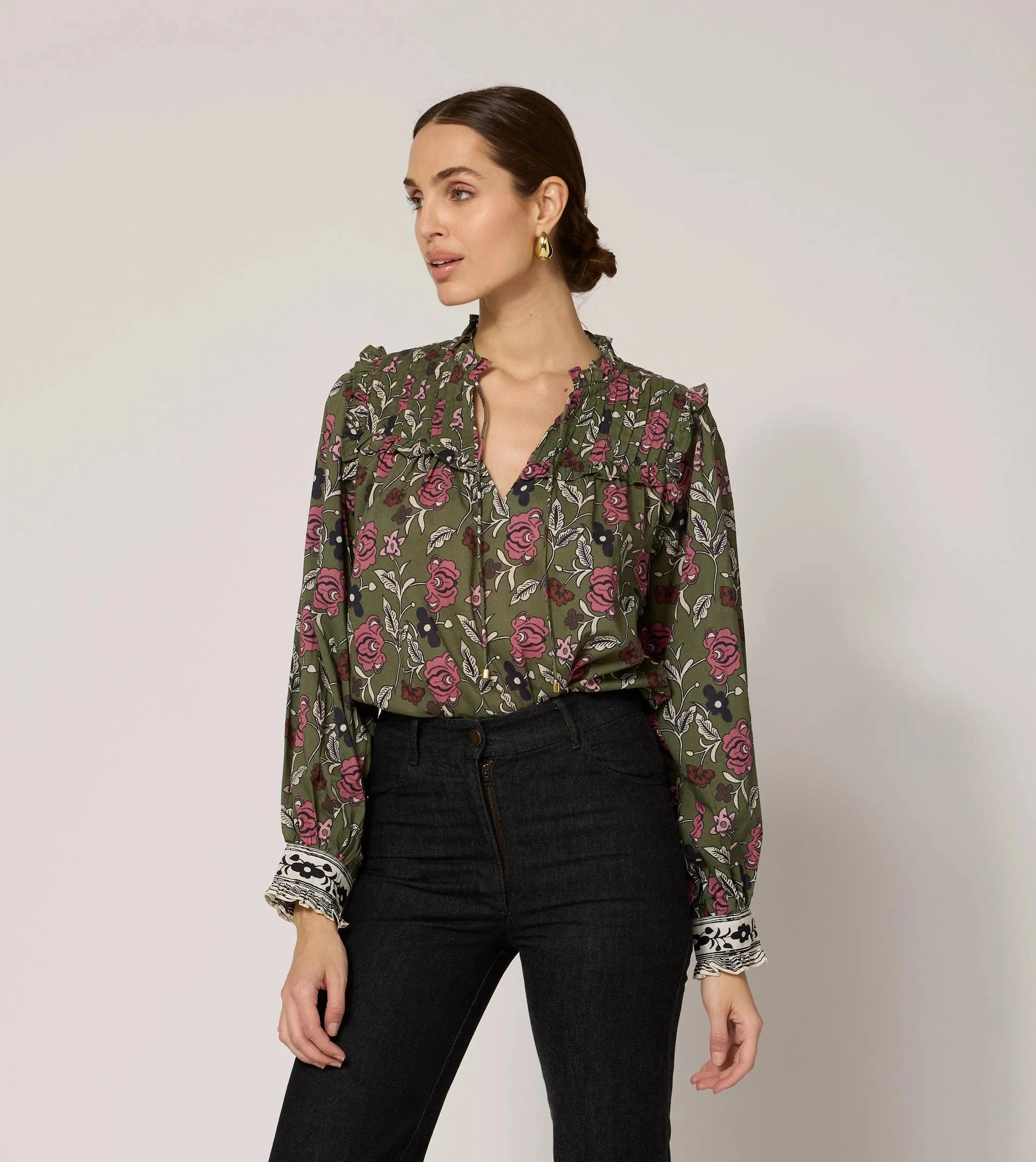 Leni Blouse | Fiore Print sold by Cleobella