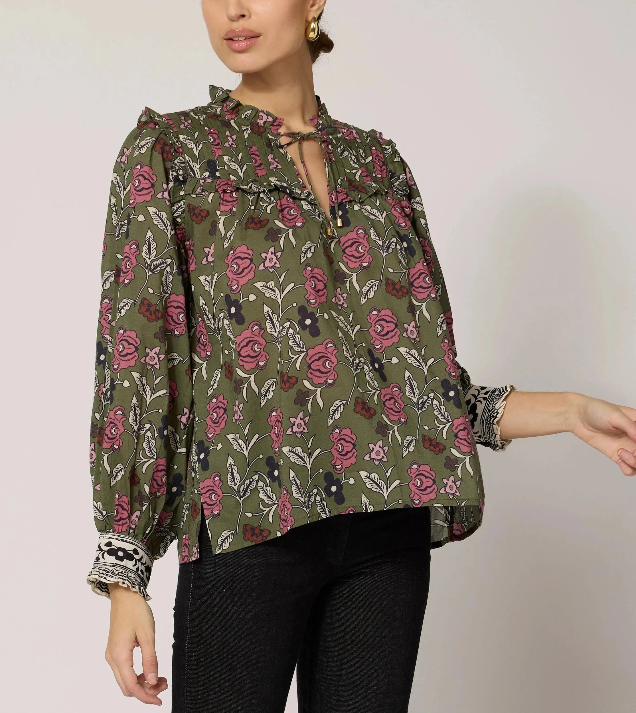 Leni Blouse | Fiore Print sold by Cleobella product image thumbnail 2