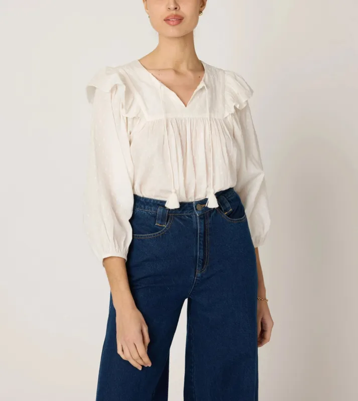 Lina Blouse | Ivory sold by Cleobella