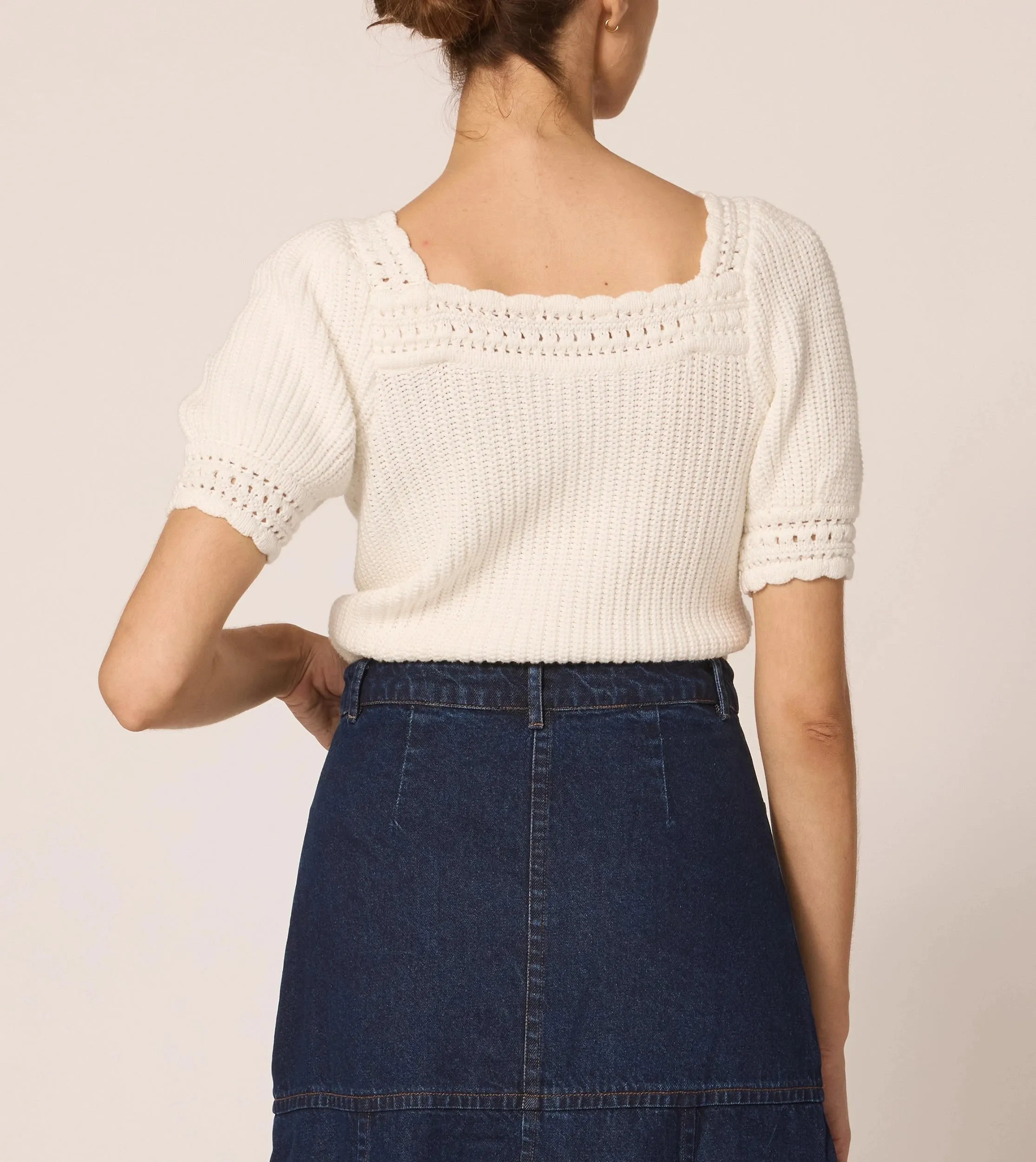 Rowan Cropped Sweater Top | Ivory sold by Cleobella product image thumbnail 5