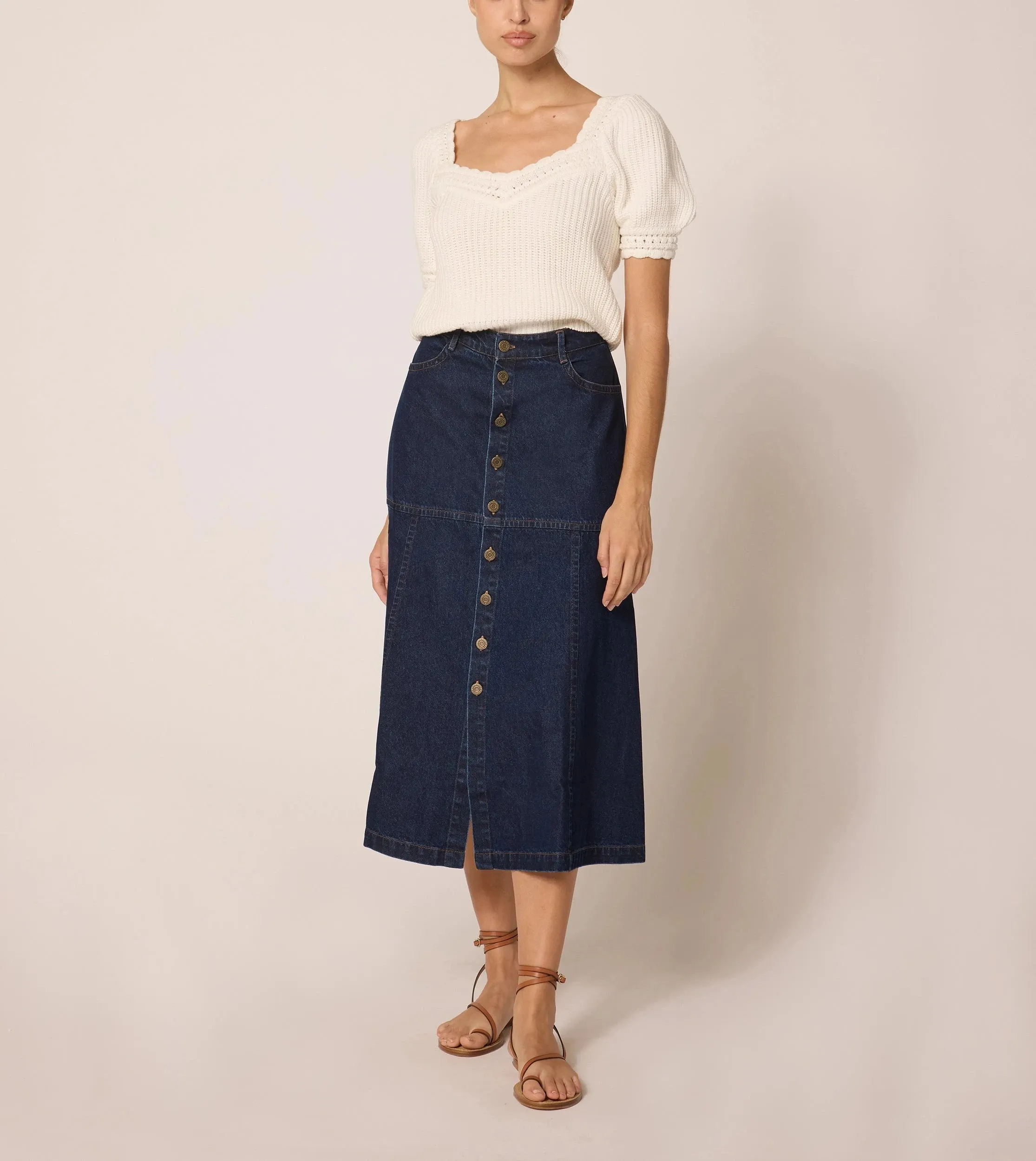 Rowan Cropped Sweater Top | Ivory sold by Cleobella product image thumbnail 3