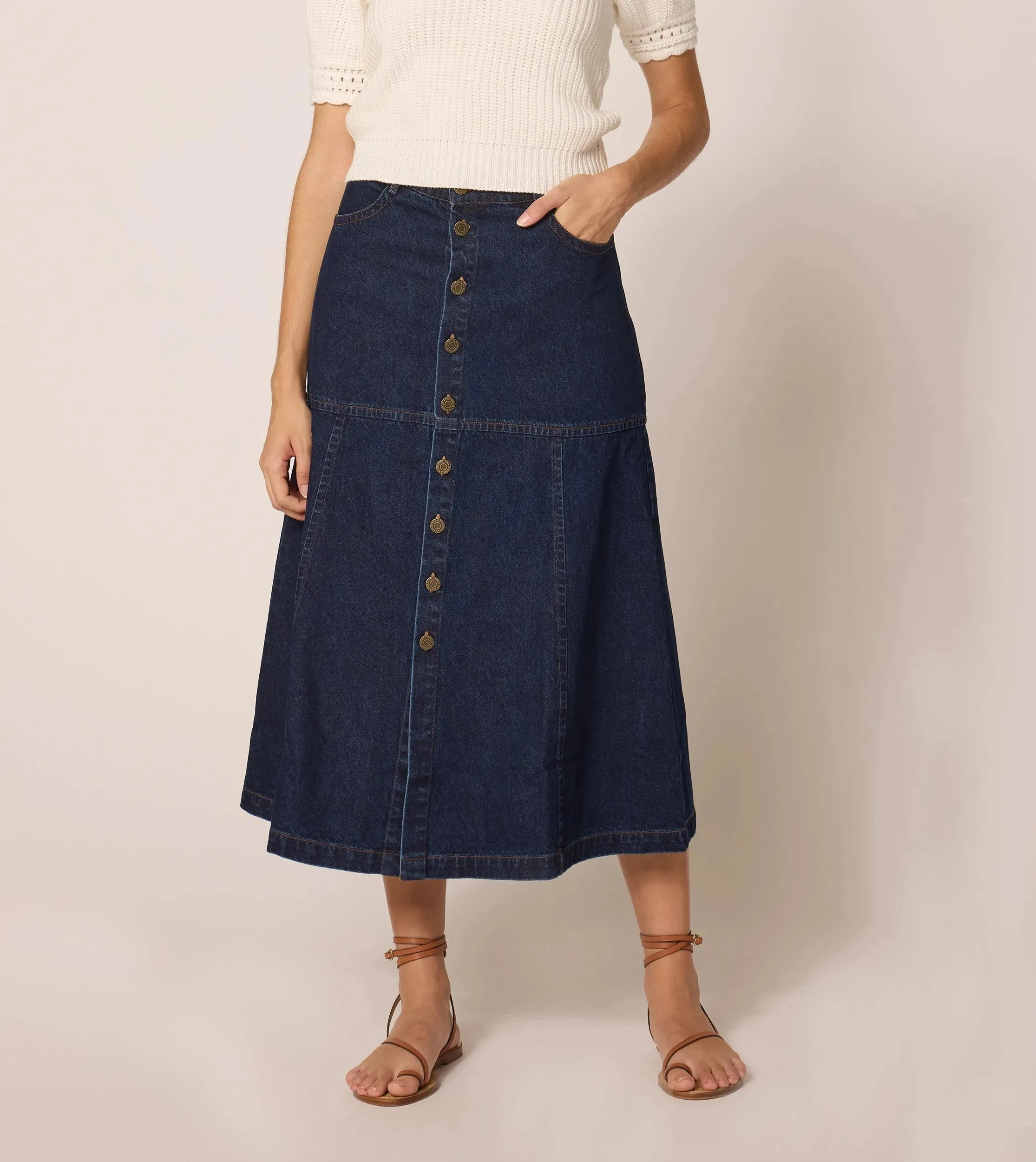 Josie Midi Skirt | Dark Denim sold by Cleobella product image thumbnail 2
