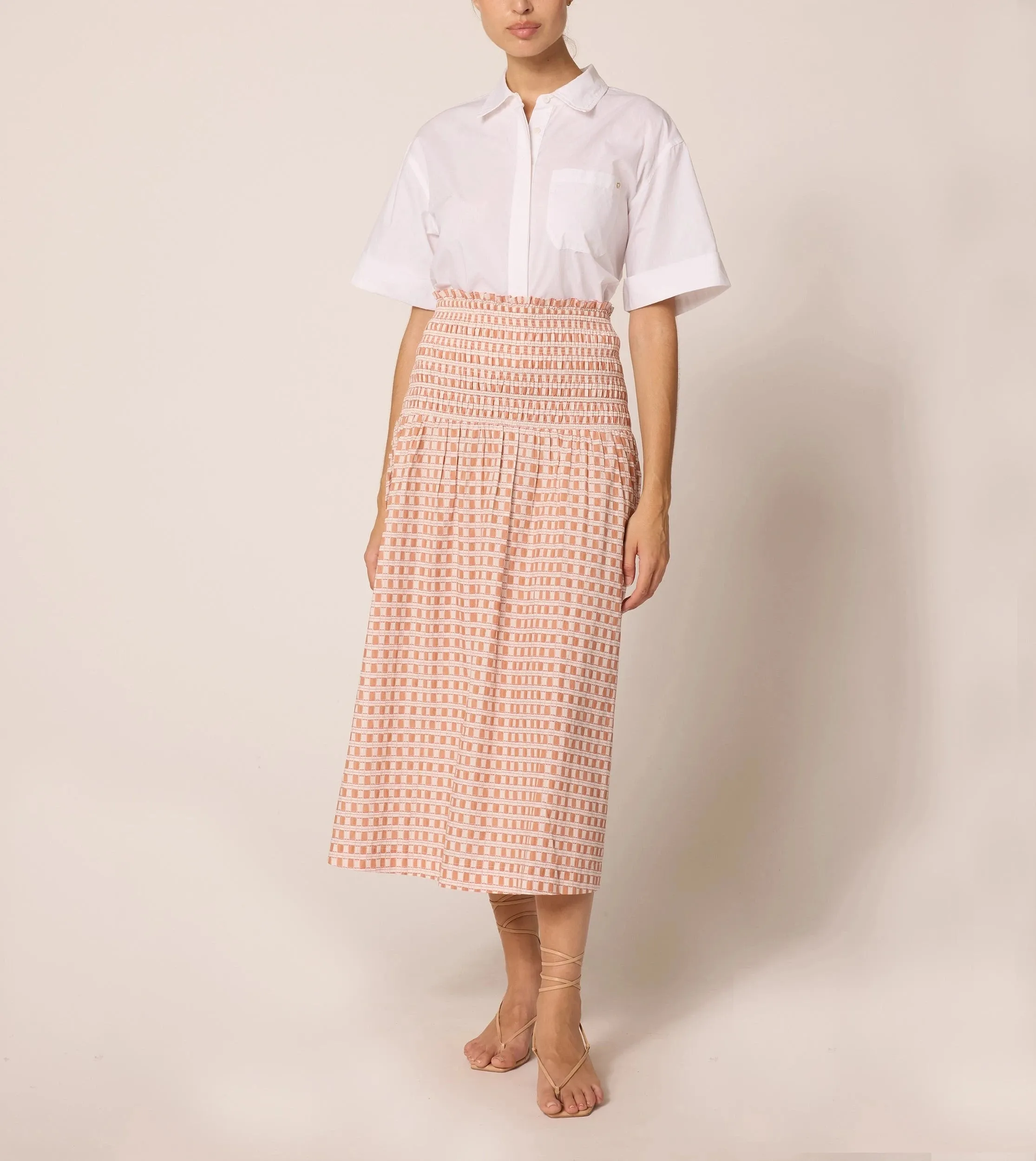 Azita Midi Skirt | Bellini Plaid sold by Cleobella