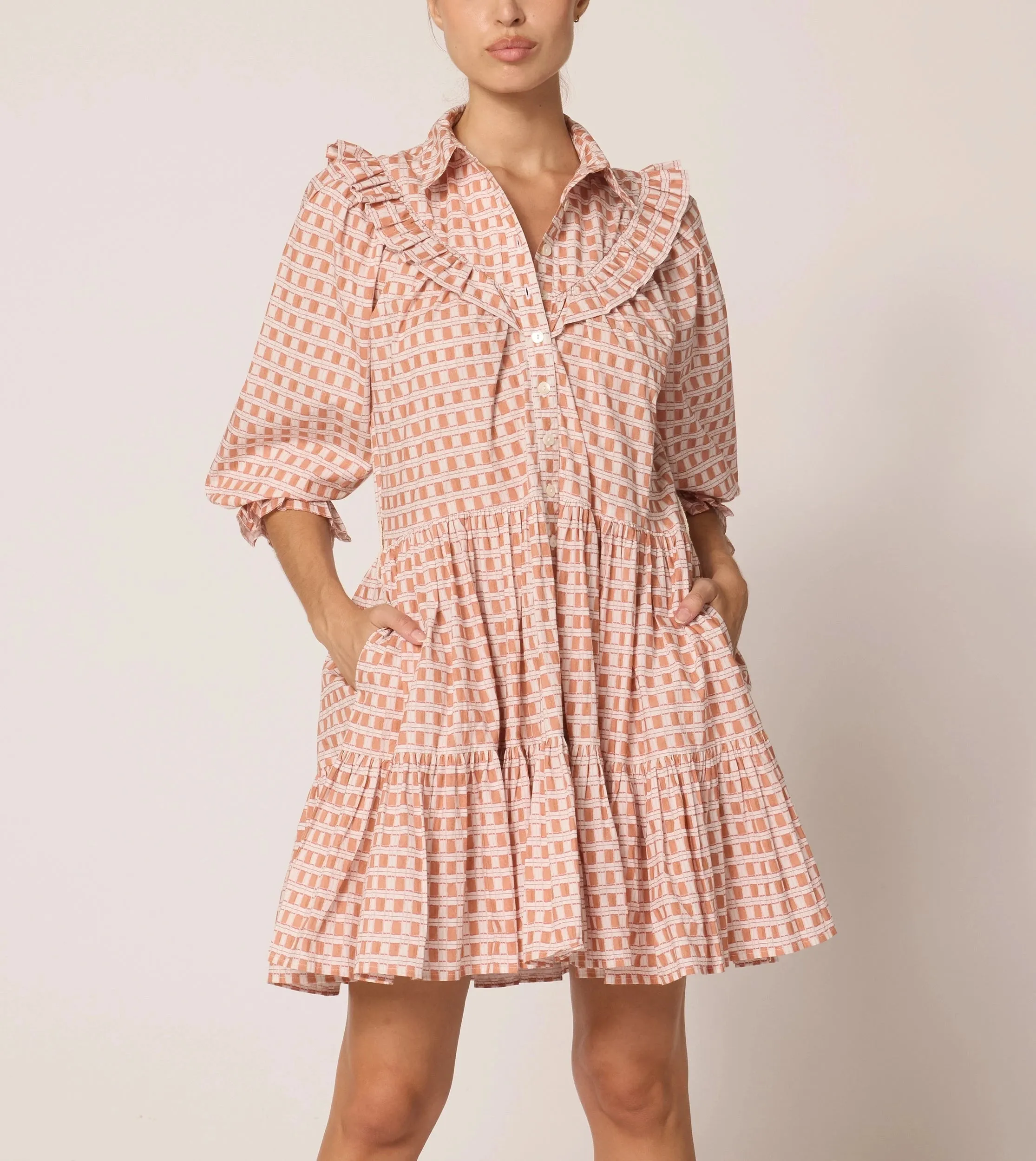 Gloria Mini Dress | Bellini Plaid sold by Cleobella product image thumbnail 5