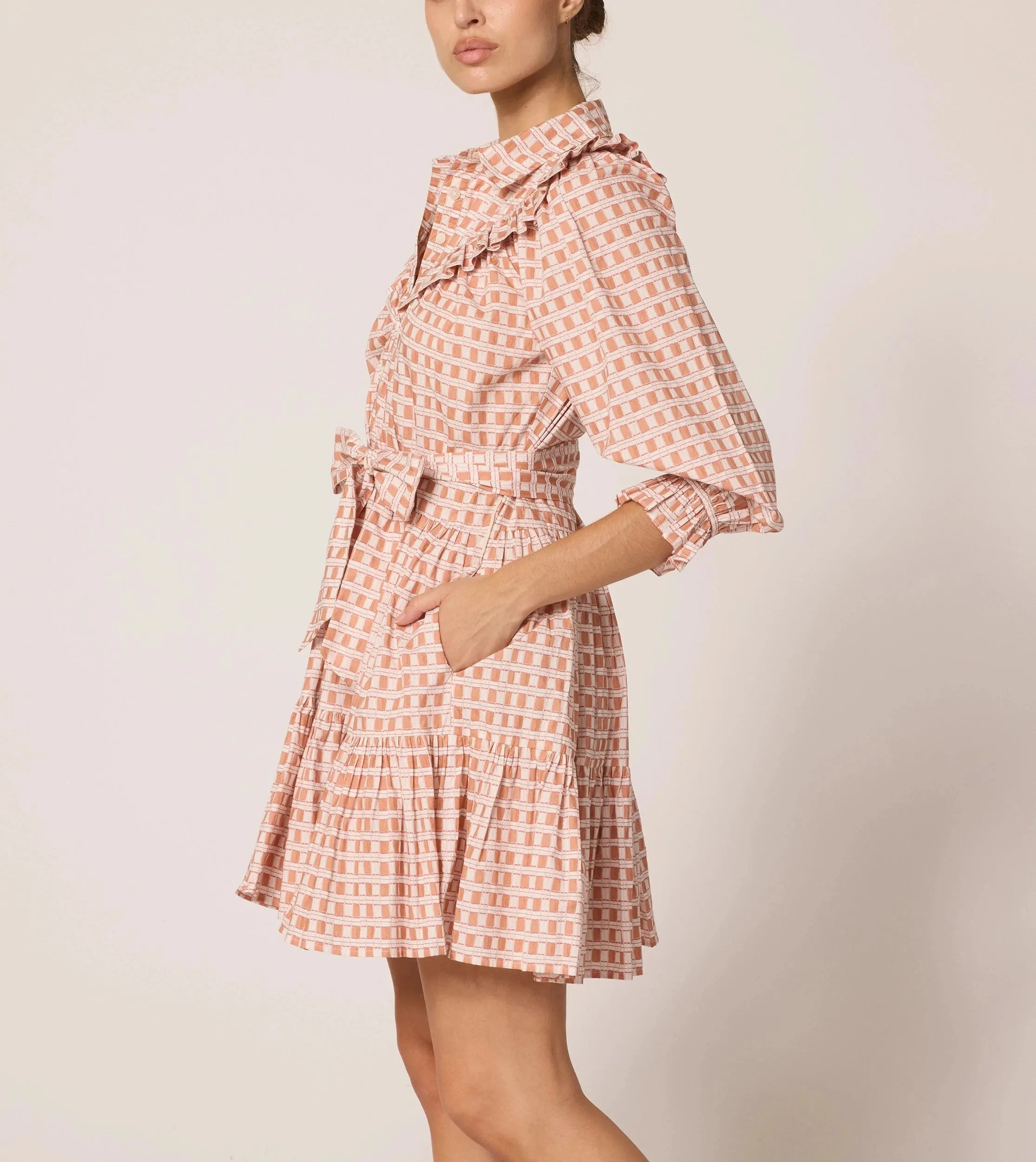 Gloria Mini Dress | Bellini Plaid sold by Cleobella product image thumbnail 3
