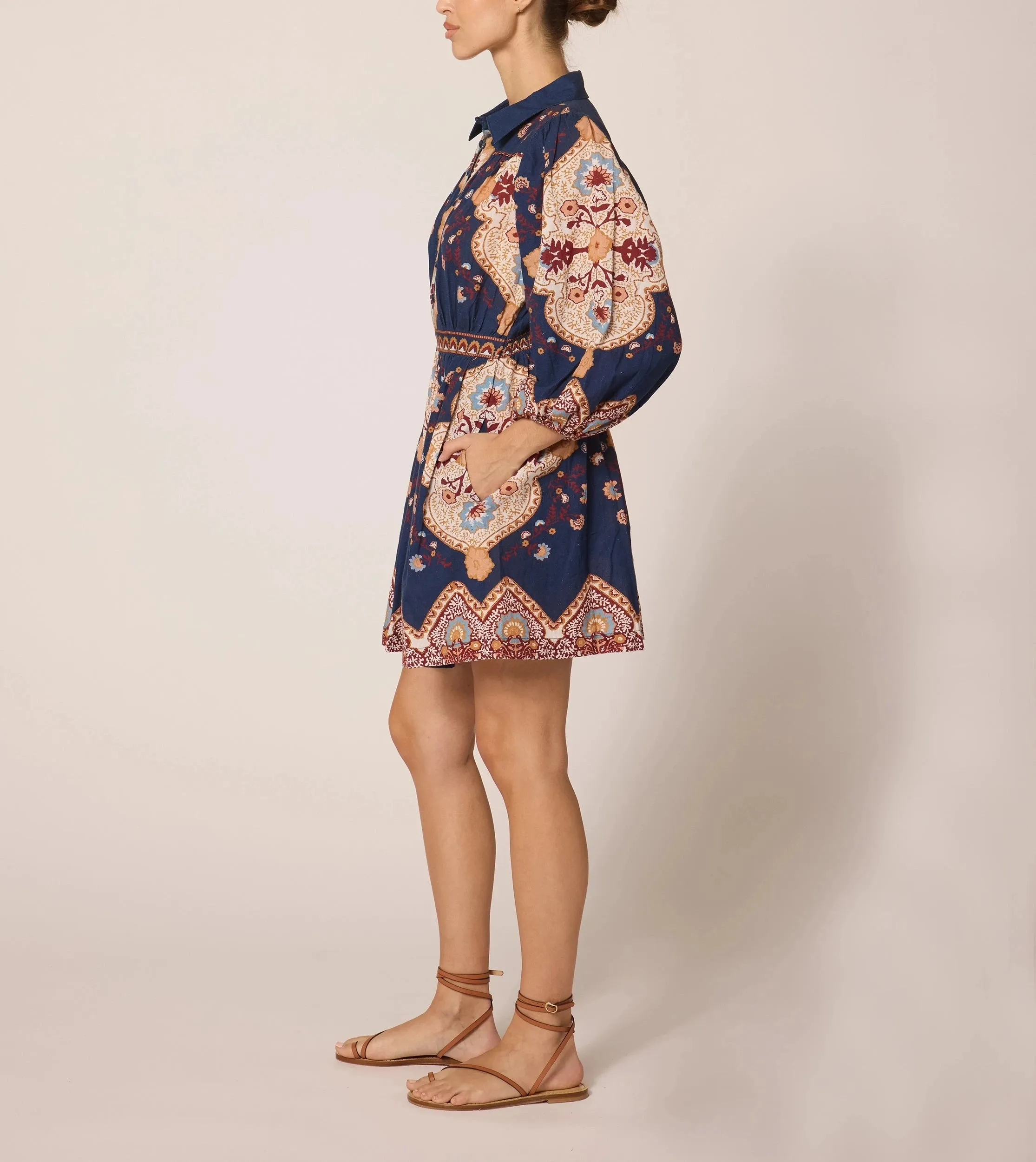 Leigh Mini Dress | Navy Lagos sold by Cleobella product image thumbnail 3