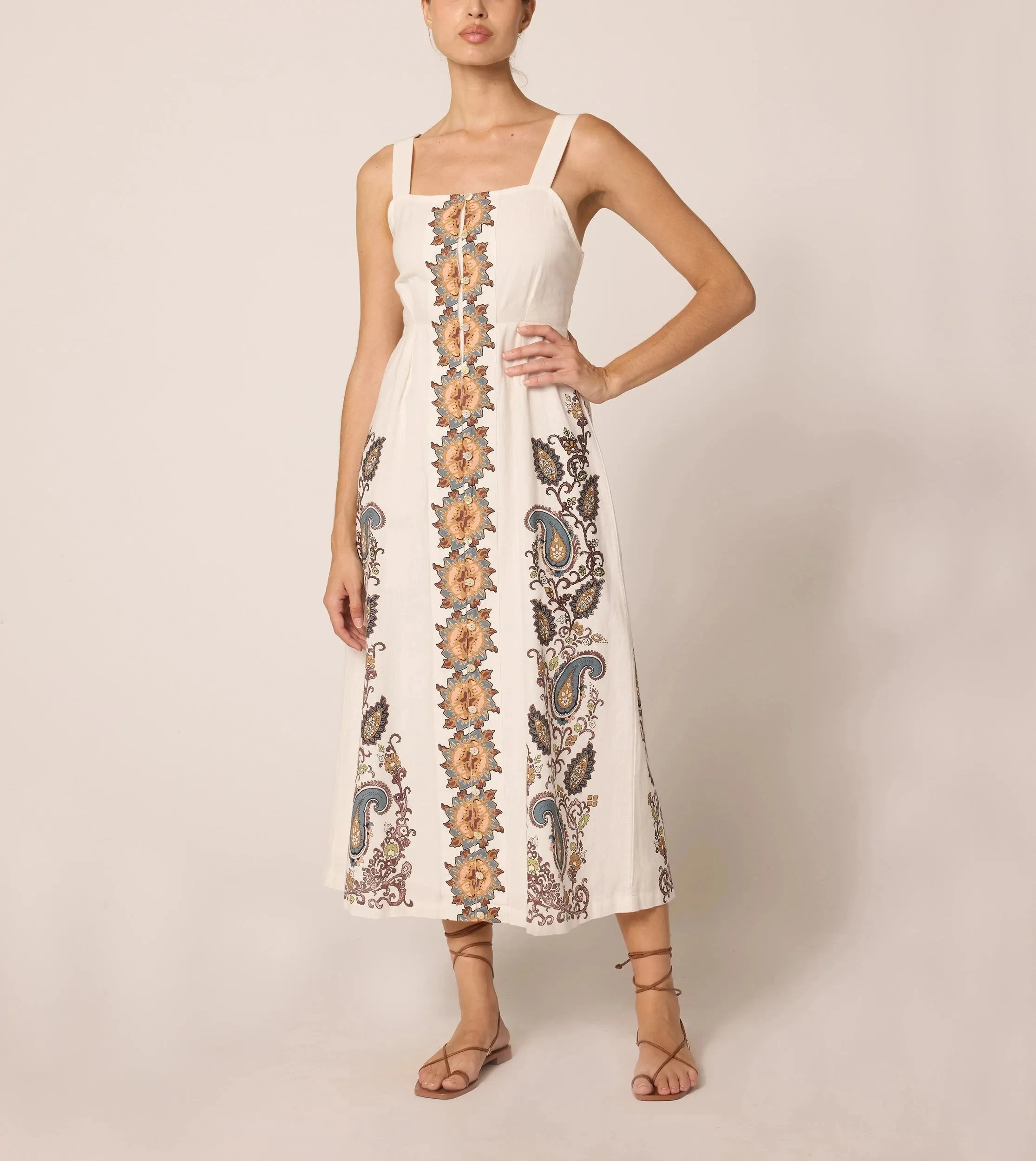 Jolene Ankle Dress | Veneto Paisley sold by Cleobella product image thumbnail 2