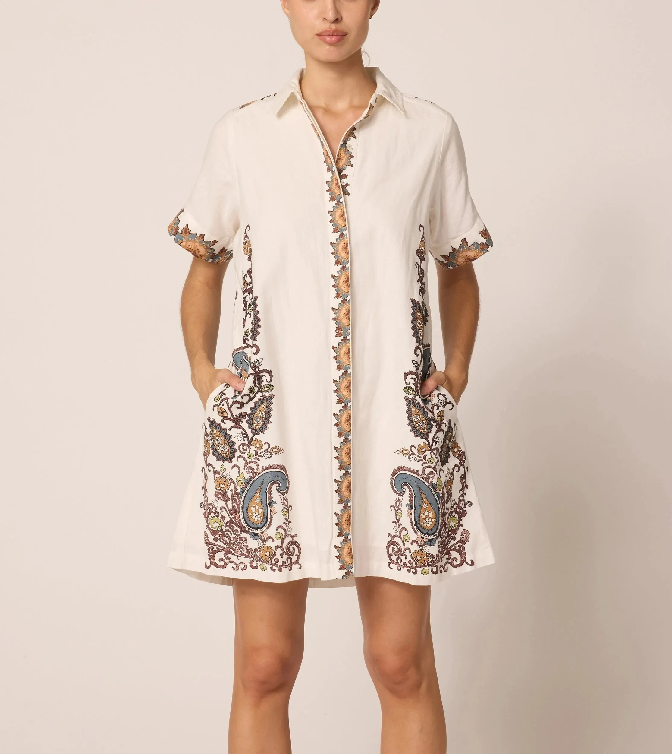 Anahita Mini Dress | Veneto Paisley sold by Cleobella product image thumbnail 2