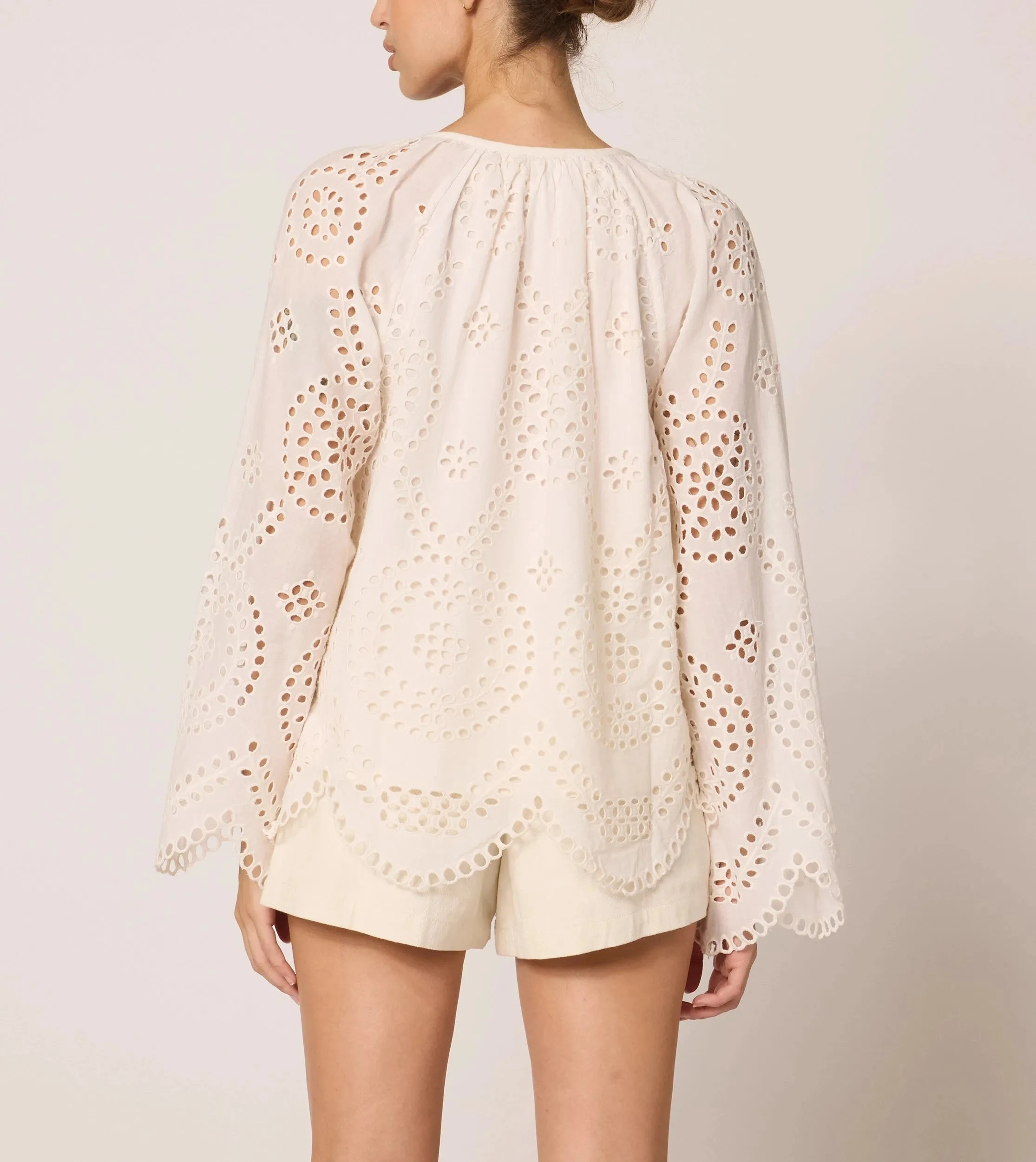 Citlali Blouse | Ivory Eyelet sold by Cleobella product image thumbnail 5