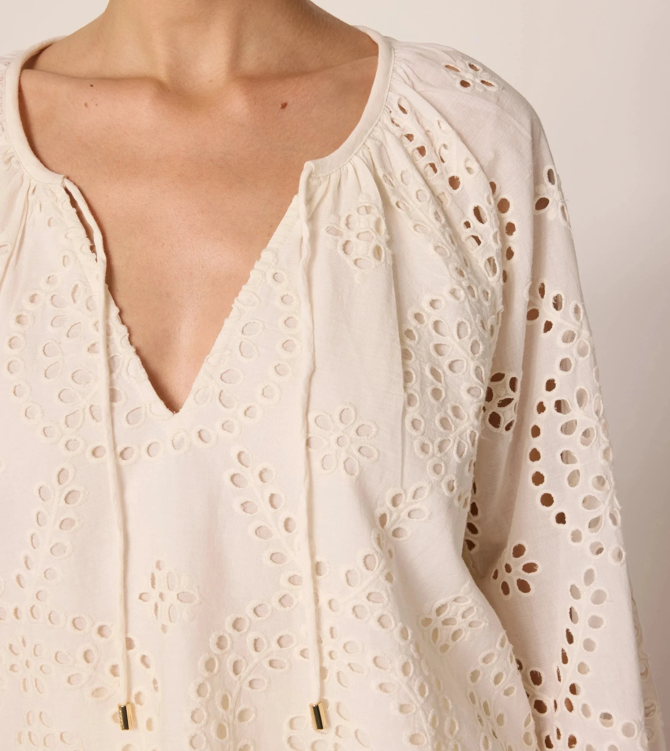Citlali Blouse | Ivory Eyelet sold by Cleobella product image thumbnail 2