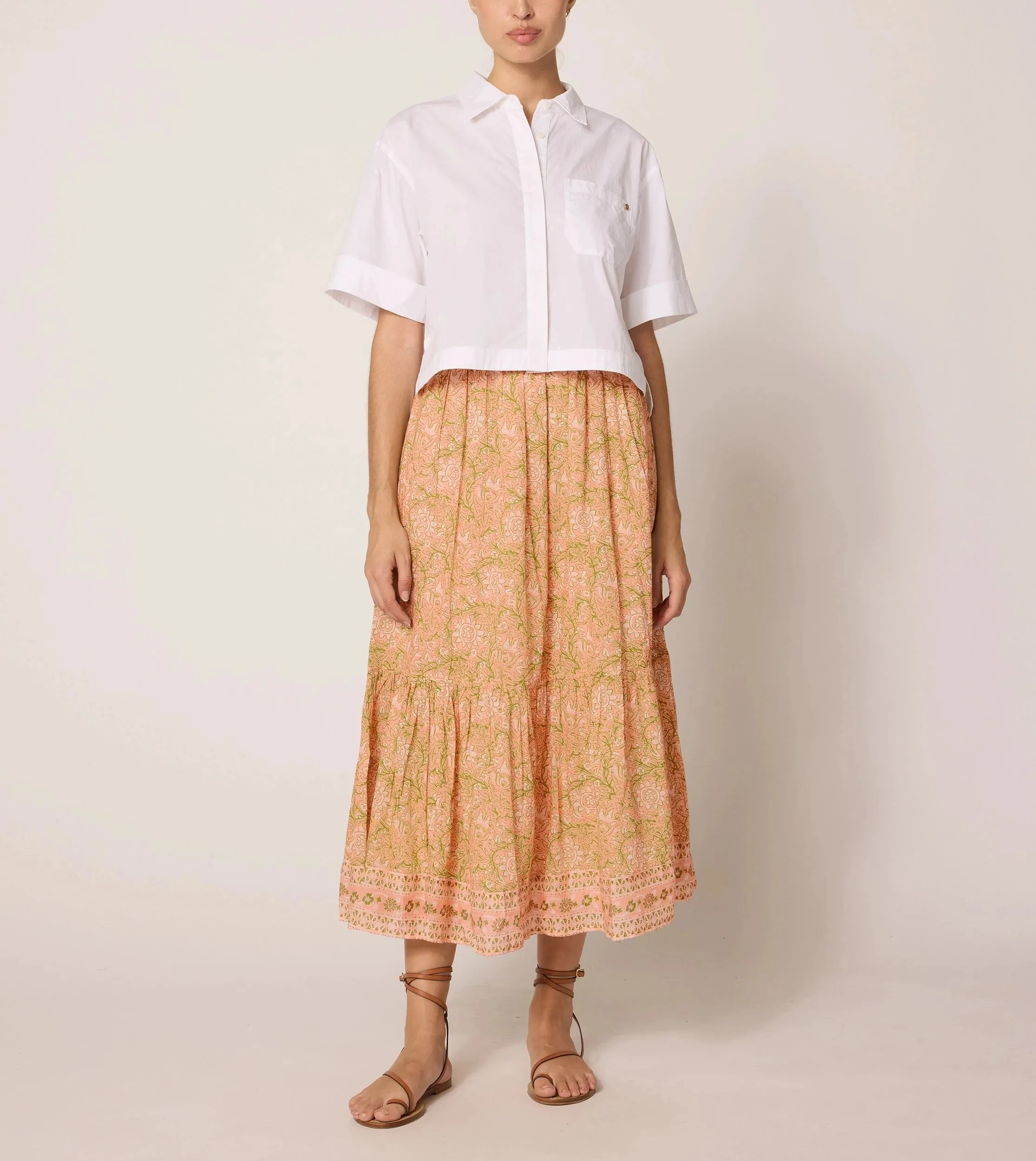 Charlene Ankle Skirt | Cecil Blush sold by Cleobella