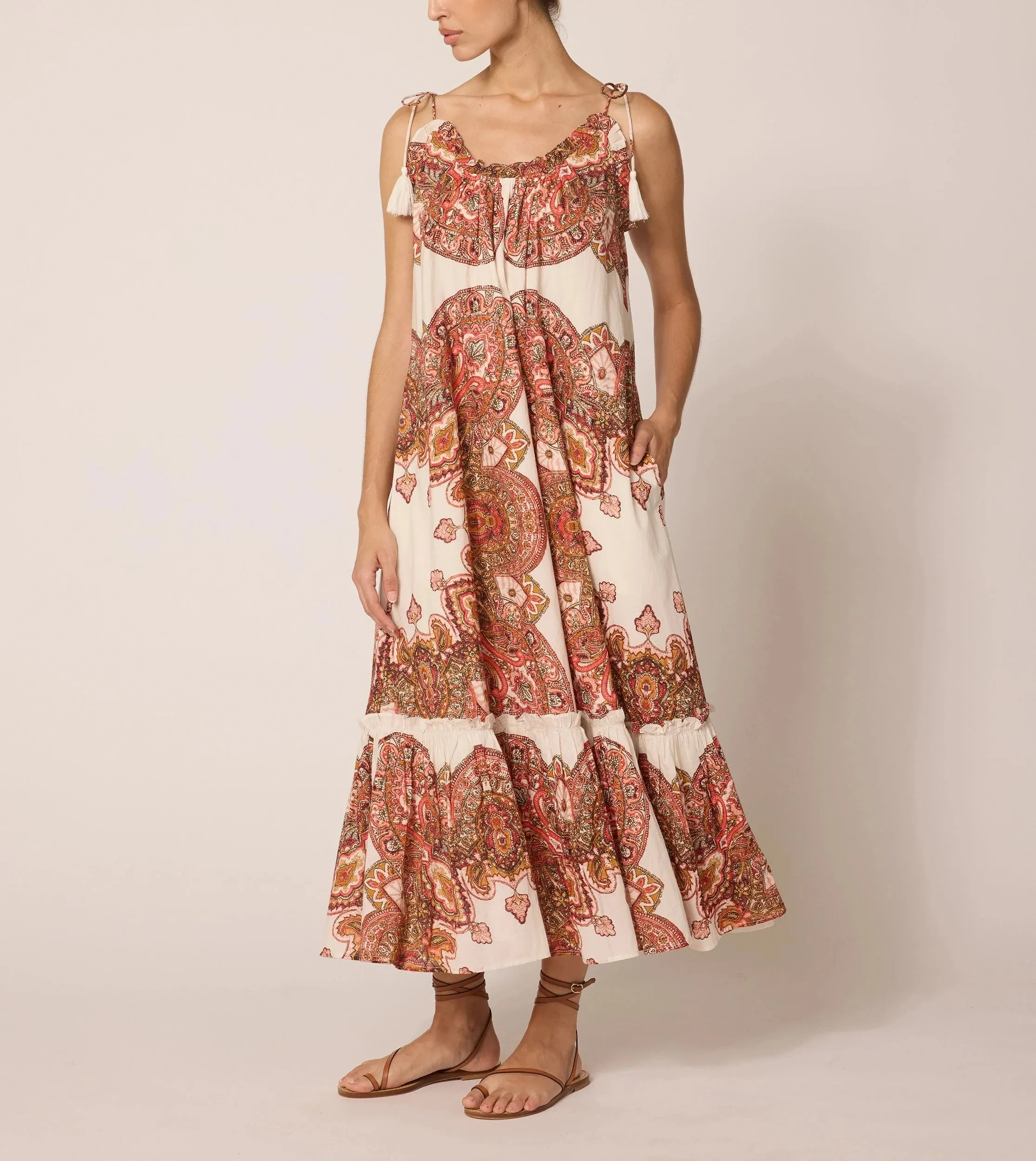 Cindy Ankle Dress | Foulard Paisley sold by Cleobella product image thumbnail 2