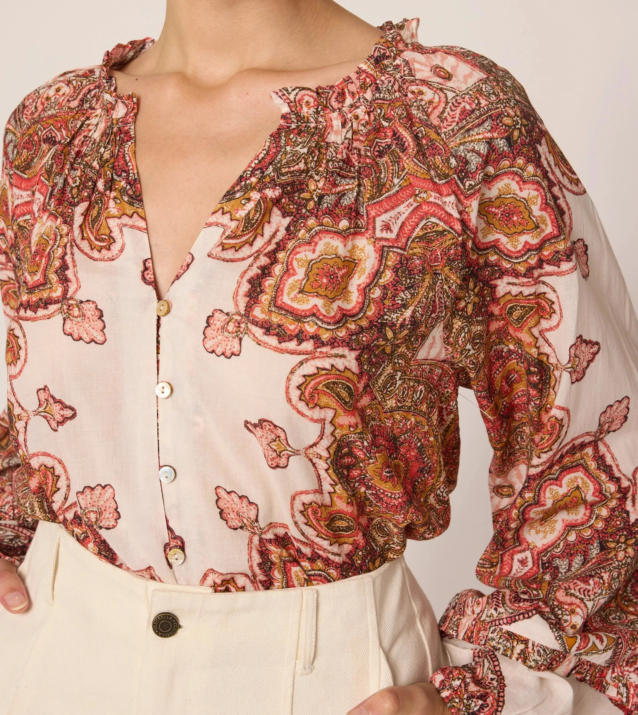 Alicia Blouse | Foulard Paisley sold by Cleobella product image thumbnail 4