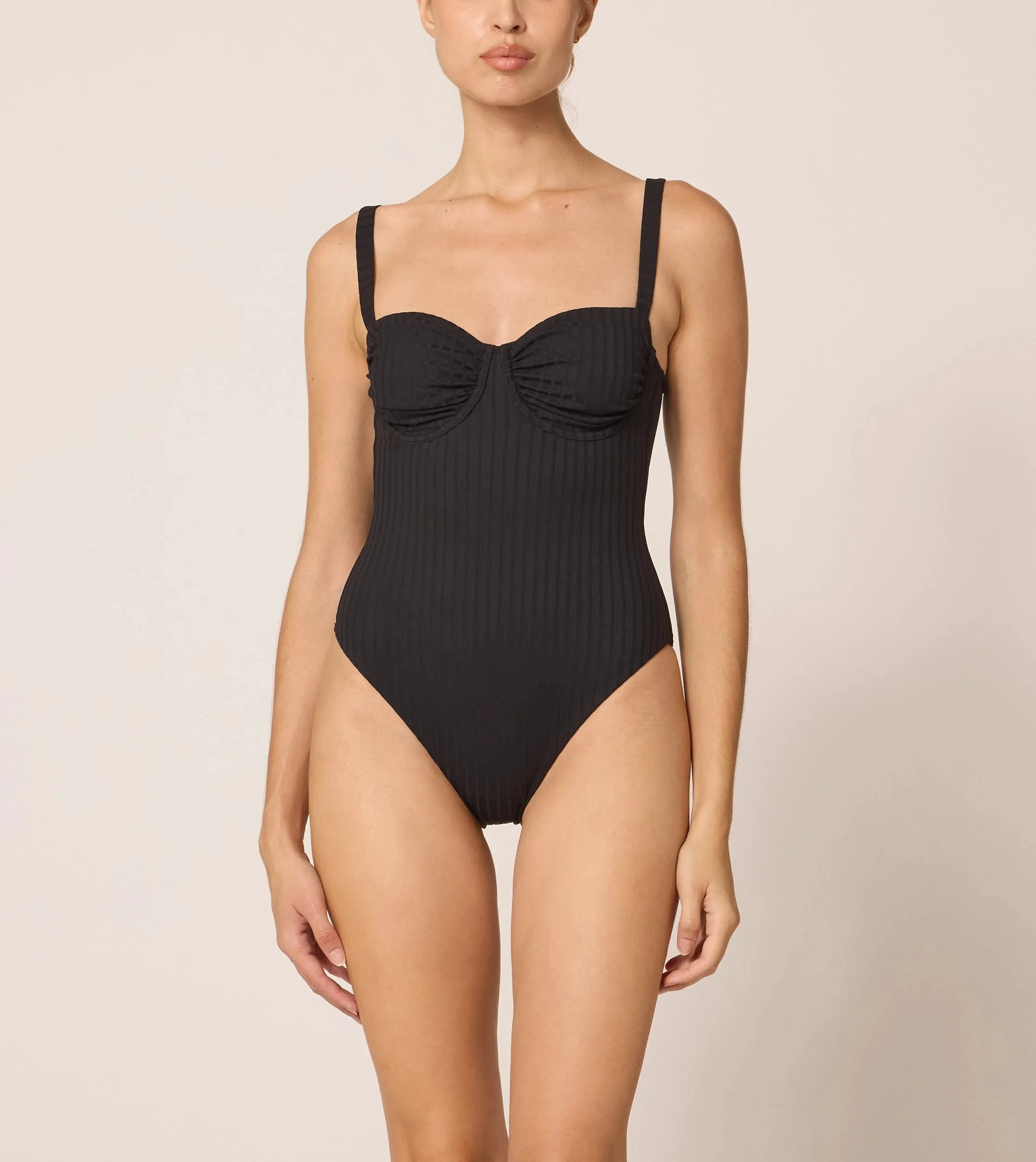 Dahlia One Piece | Black Rib sold by Cleobella