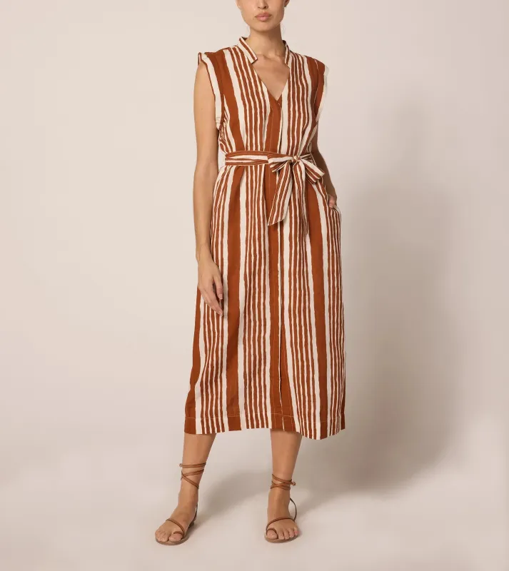 Lani Midi Dress | Vecchio Stripe sold by Cleobella