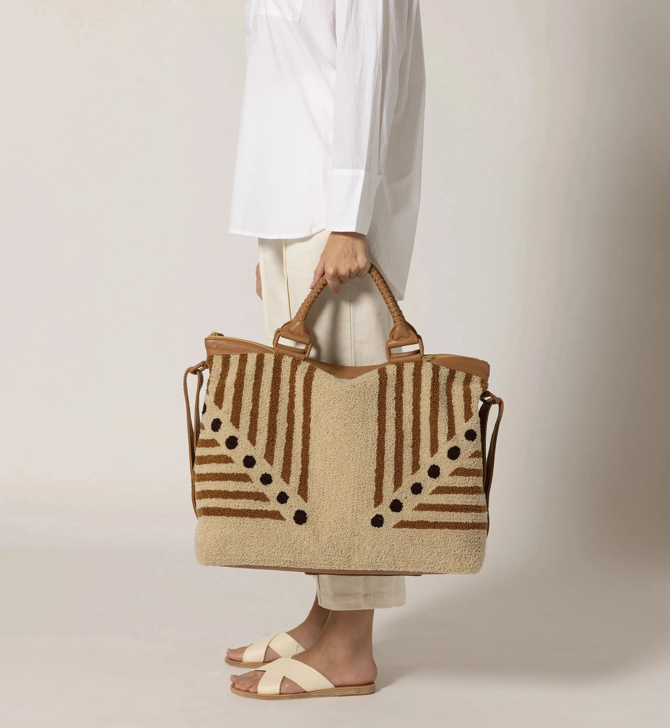 Lusso Stripe Weekender sold by Cleobella product image thumbnail 2