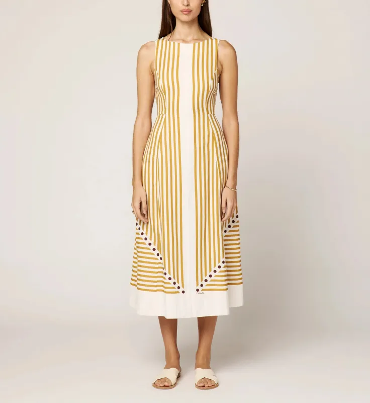 Rhiannon Ankle Dress | Lusso Stripe sold by Cleobella