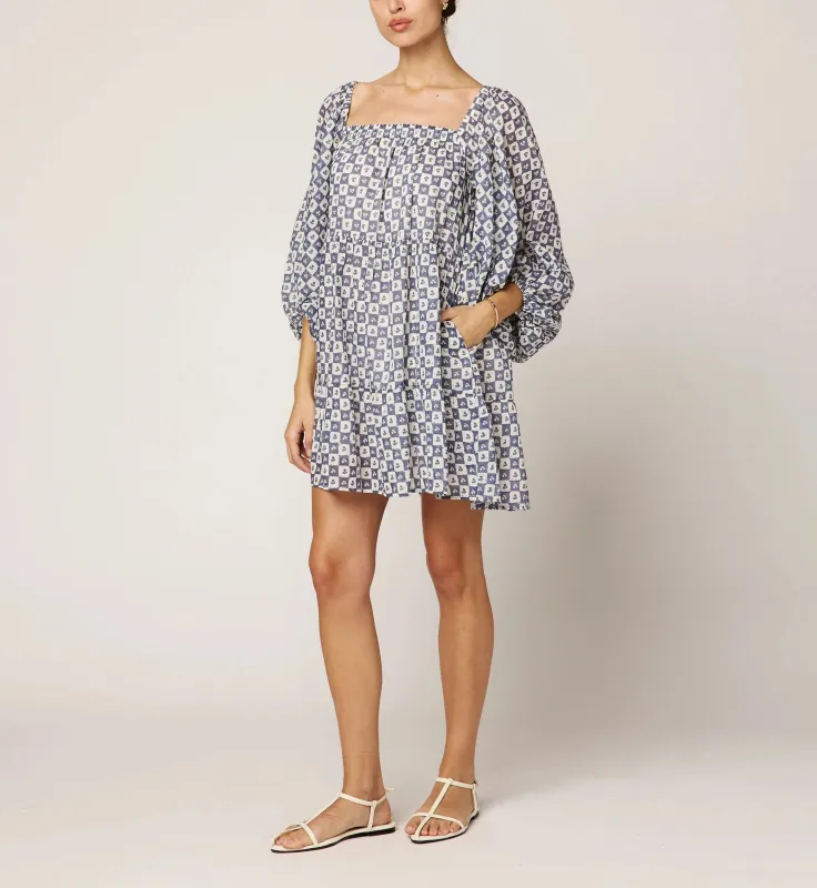Hattie Mini Dress | Piazze Check sold by Cleobella