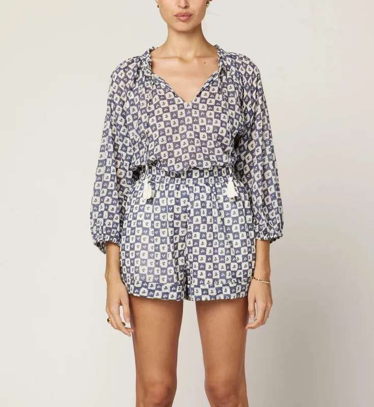 Erica Blouse | Piazze Check sold by Cleobella