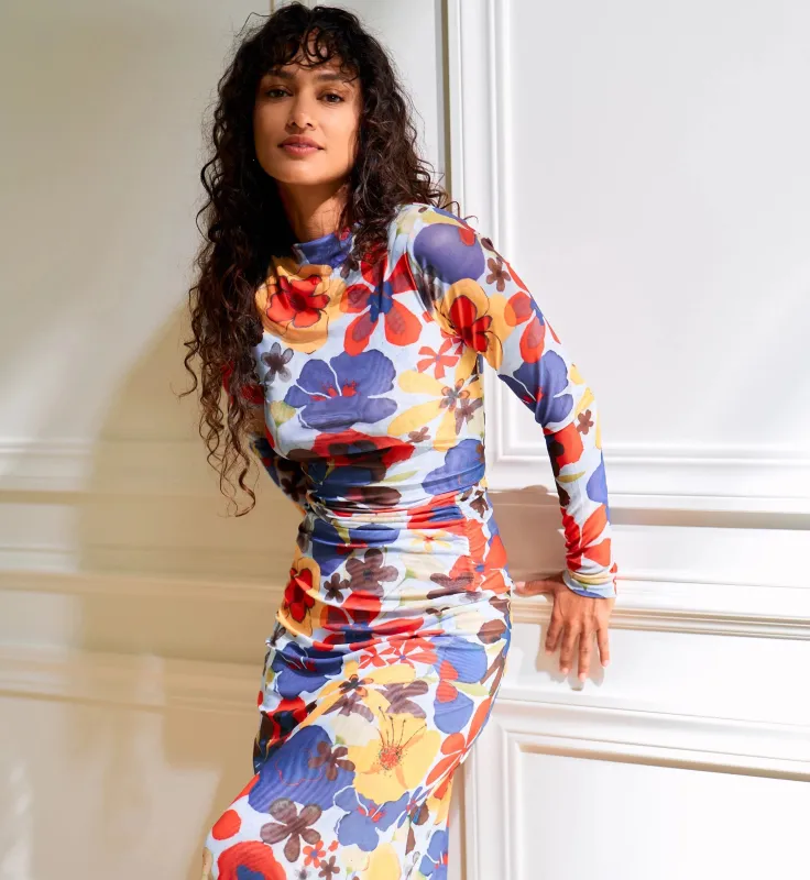 Katya Midi Dress |  Foraged Violets Heather sold by Cleobella