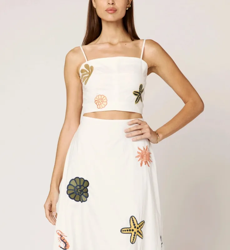 Sage Top | Ivory Multi sold by Cleobella