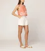 Attina Top | Coral Peach/Ivory sold by Cleobella