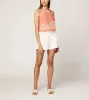 Attina Top | Coral Peach/Ivory sold by Cleobella