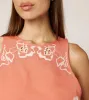 Attina Top | Coral Peach/Ivory sold by Cleobella