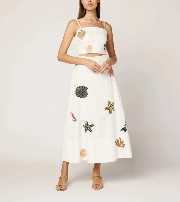 Eden Ankle Skirt | Ivory Multi sold by Cleobella