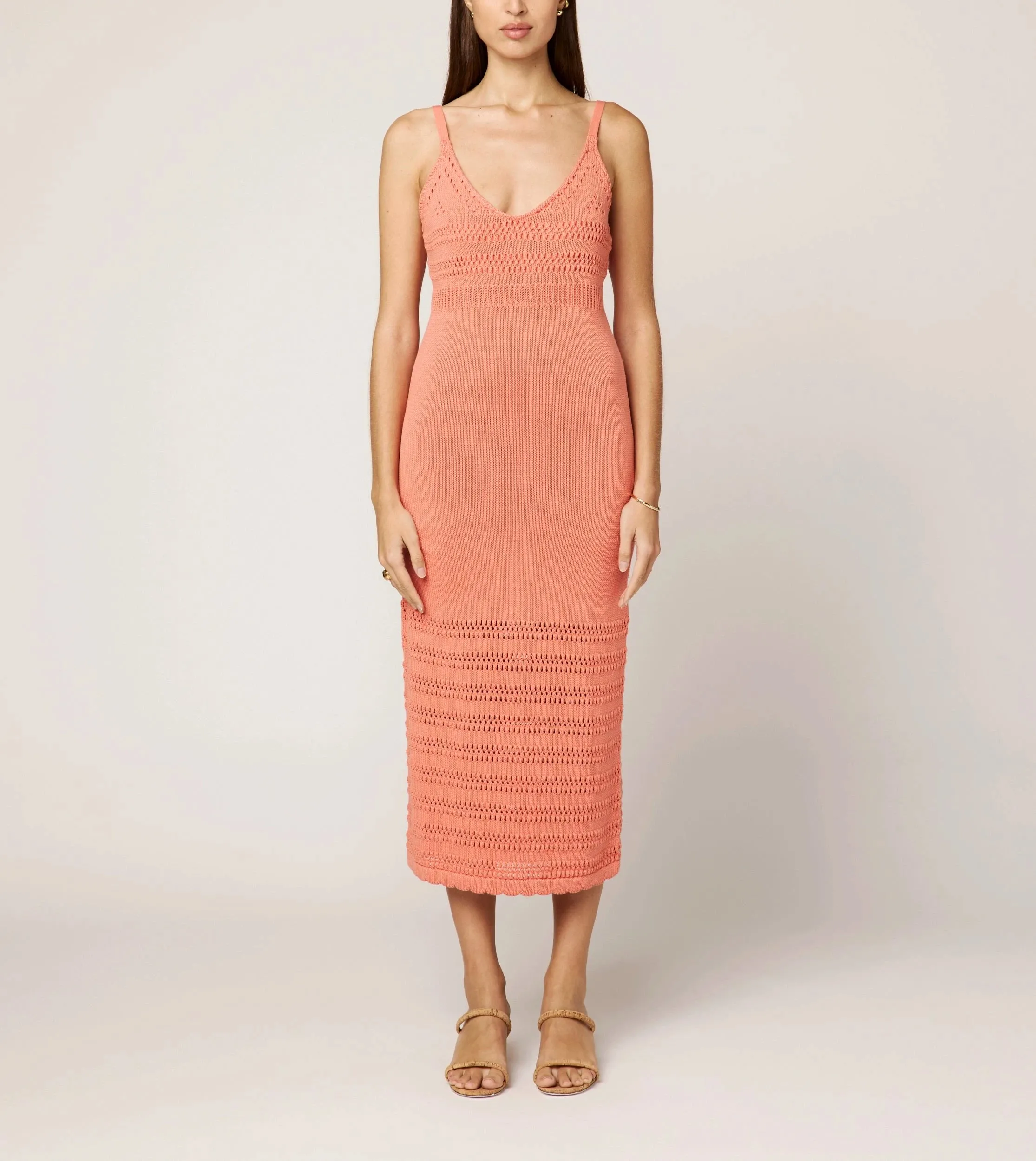 Millicent Crochet Ankle Dress | Coral Peach sold by Cleobella product image thumbnail 2