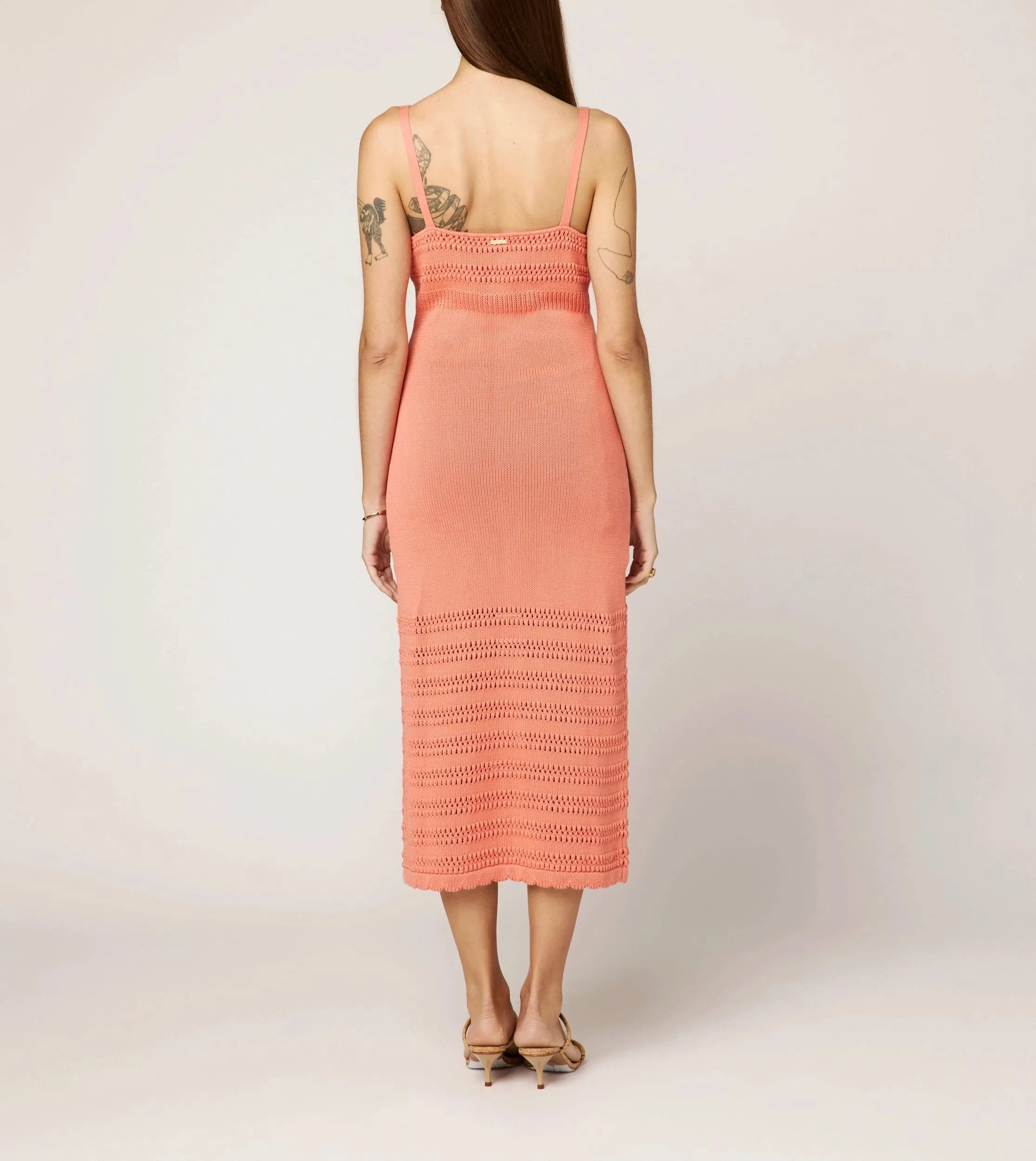Millicent Crochet Ankle Dress | Coral Peach sold by Cleobella product image thumbnail 5