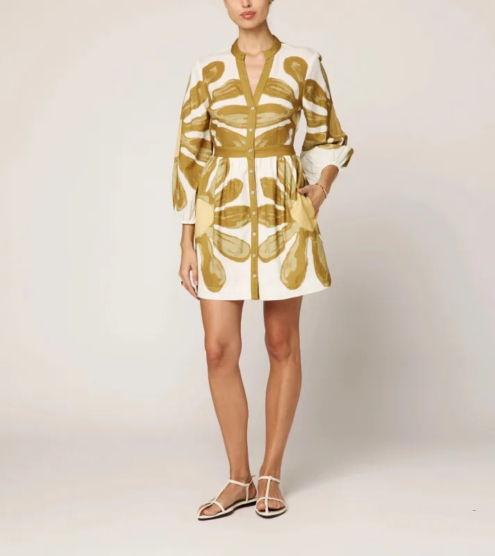 Noor Mini Dress | Floral Placed Print sold by Cleobella