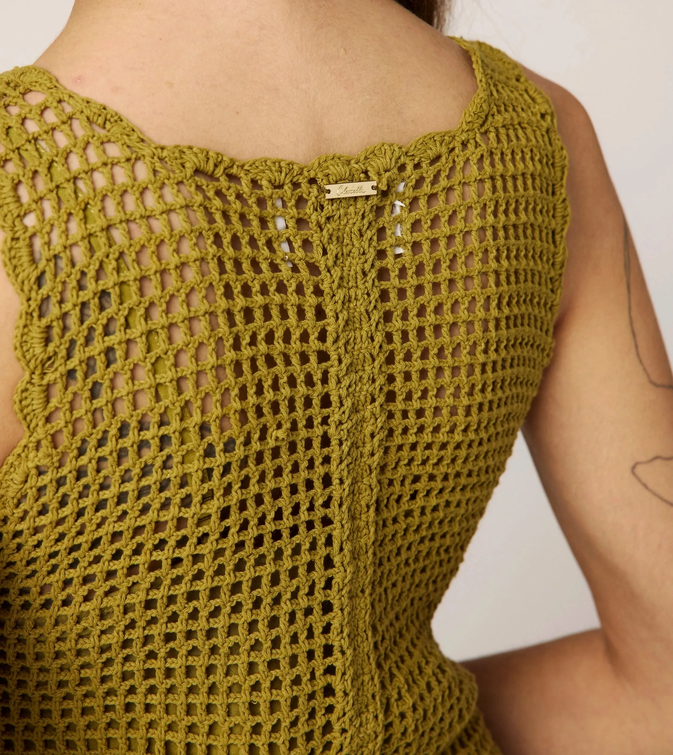 Noelani Crochet Mini Dress | Moss sold by Cleobella product image thumbnail 4