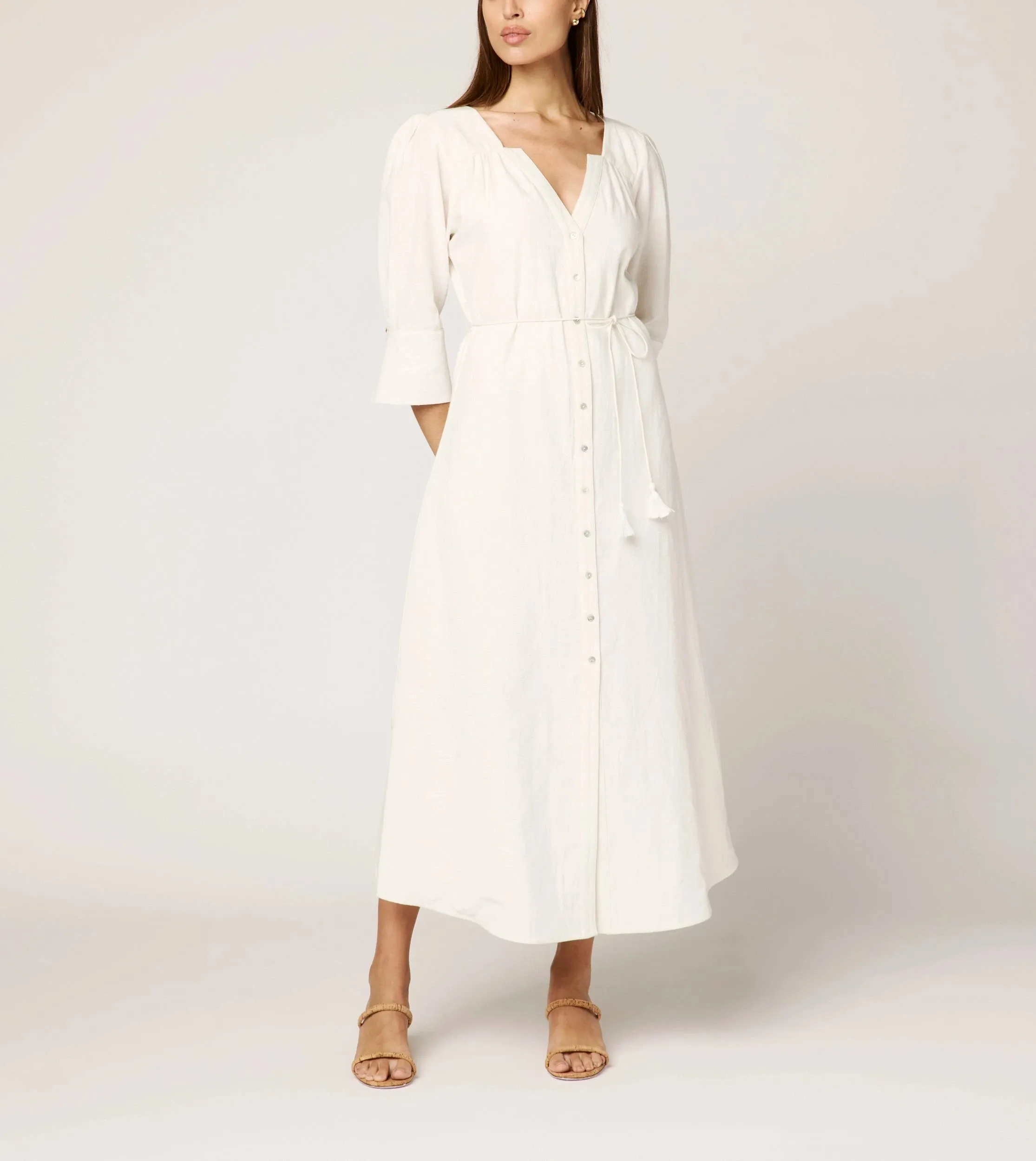 Paria Midi Dress | Ivory sold by Cleobella