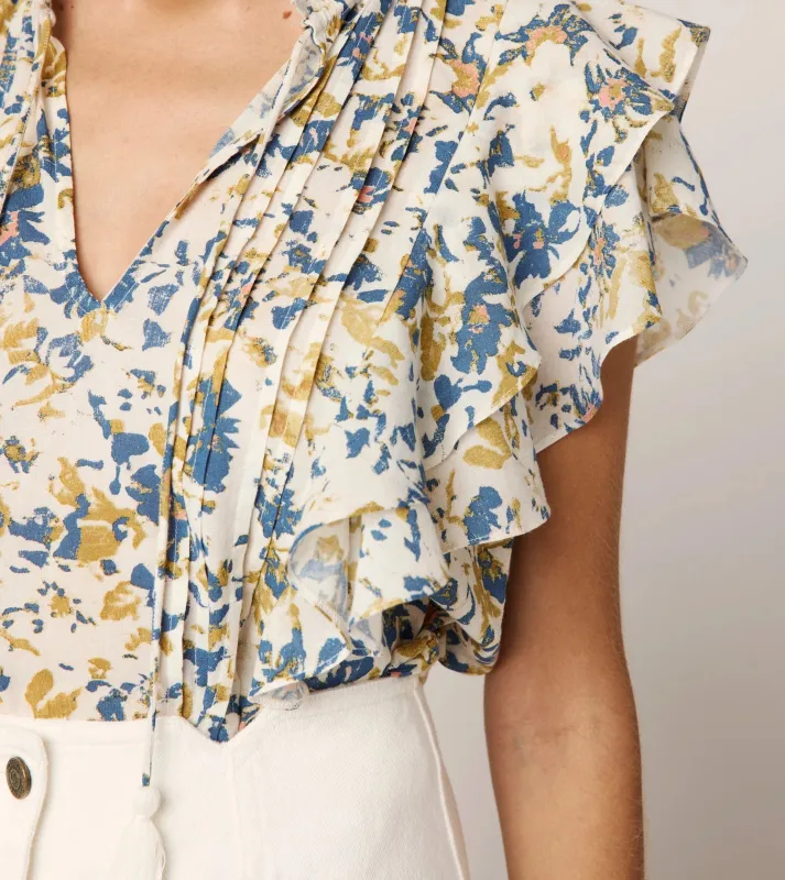 Arista Blouse | Carina Print sold by Cleobella
