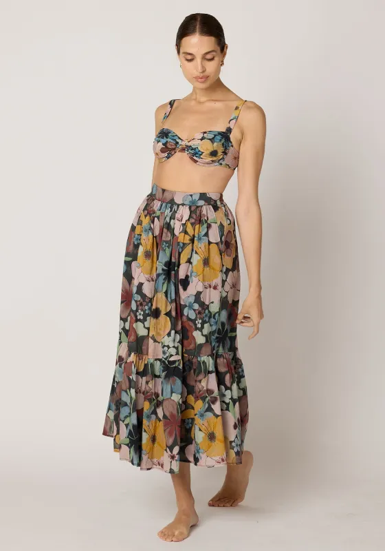Charlene Ankle Skirt | Foraged Violets sold by Cleobella