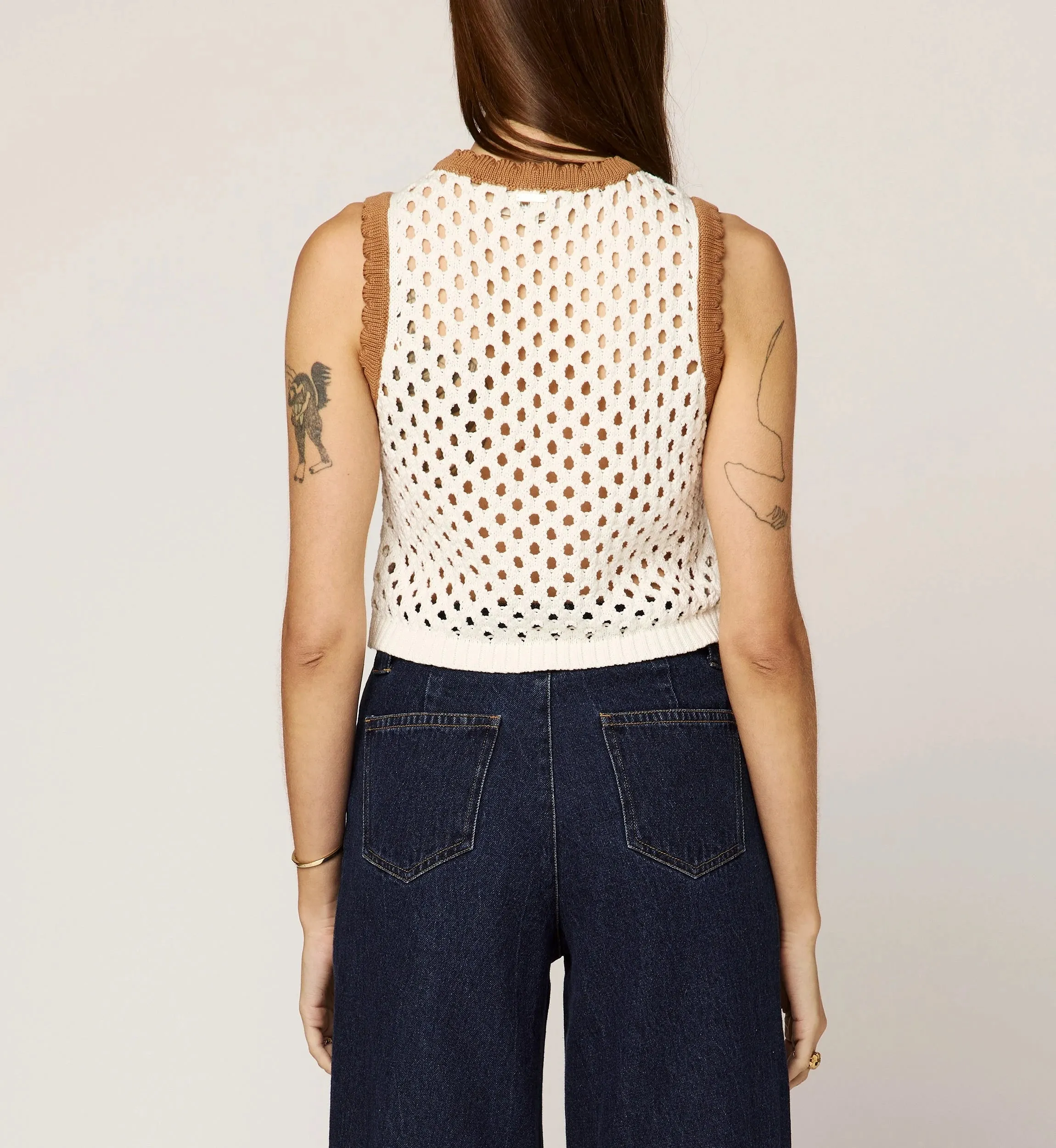 Brownwyn Sweater Top | Ivory/Brown sold by Cleobella product image thumbnail 3