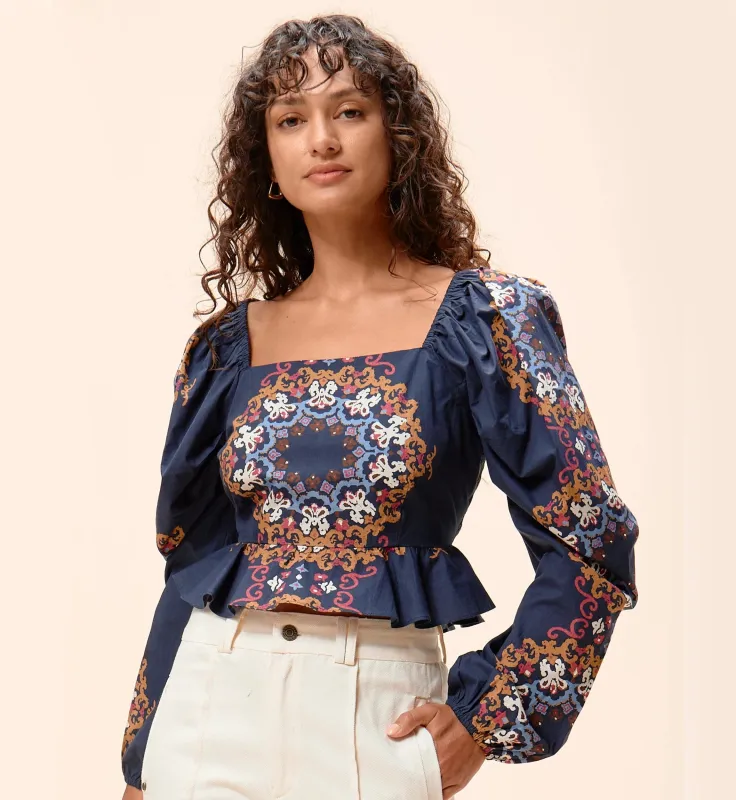 Elizabeth Top | Venezia Blue sold by Cleobella