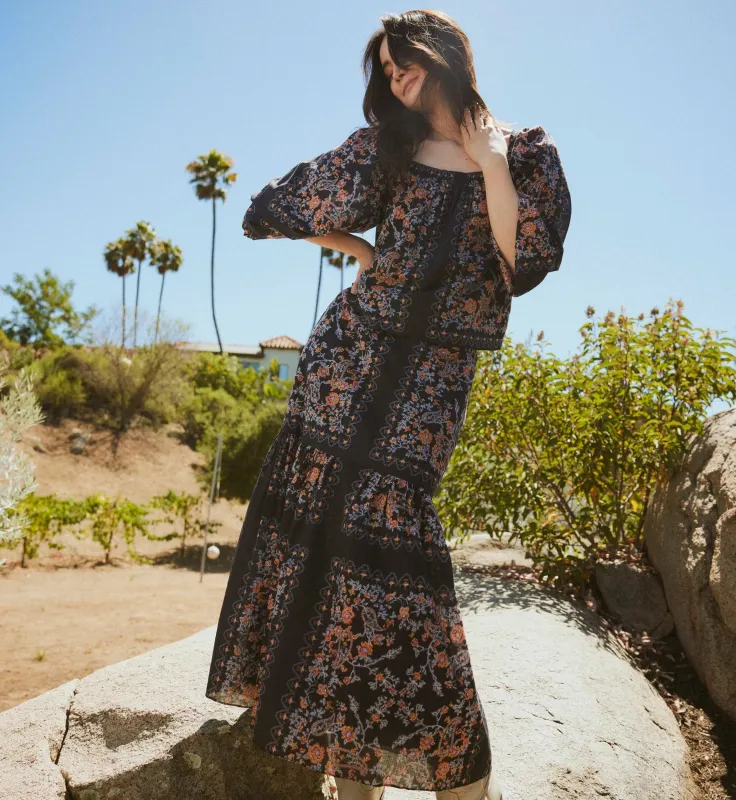 Marjorie Ankle Skirt | Dark La Ramos sold by Cleobella