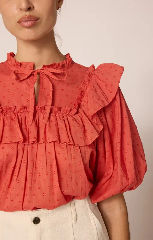 Sloane Blouse| Dawn Pink sold by Cleobella