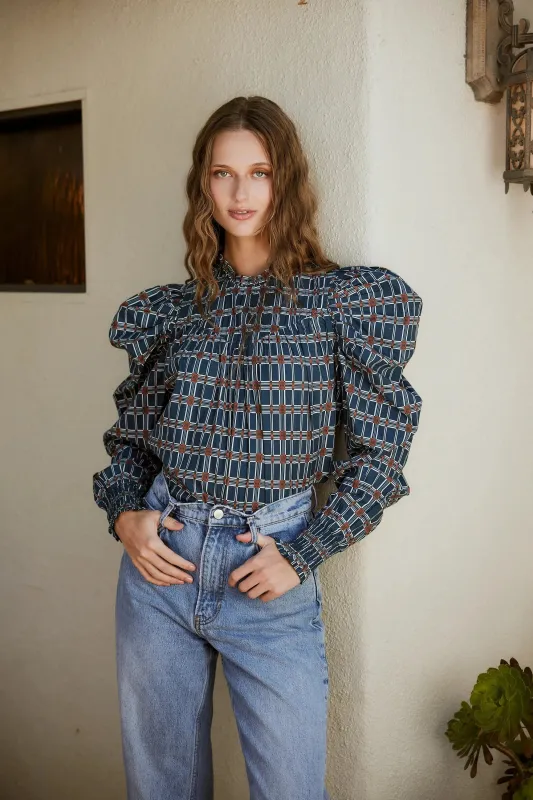 Irina Blouse | Santo Stripe sold by Cleobella