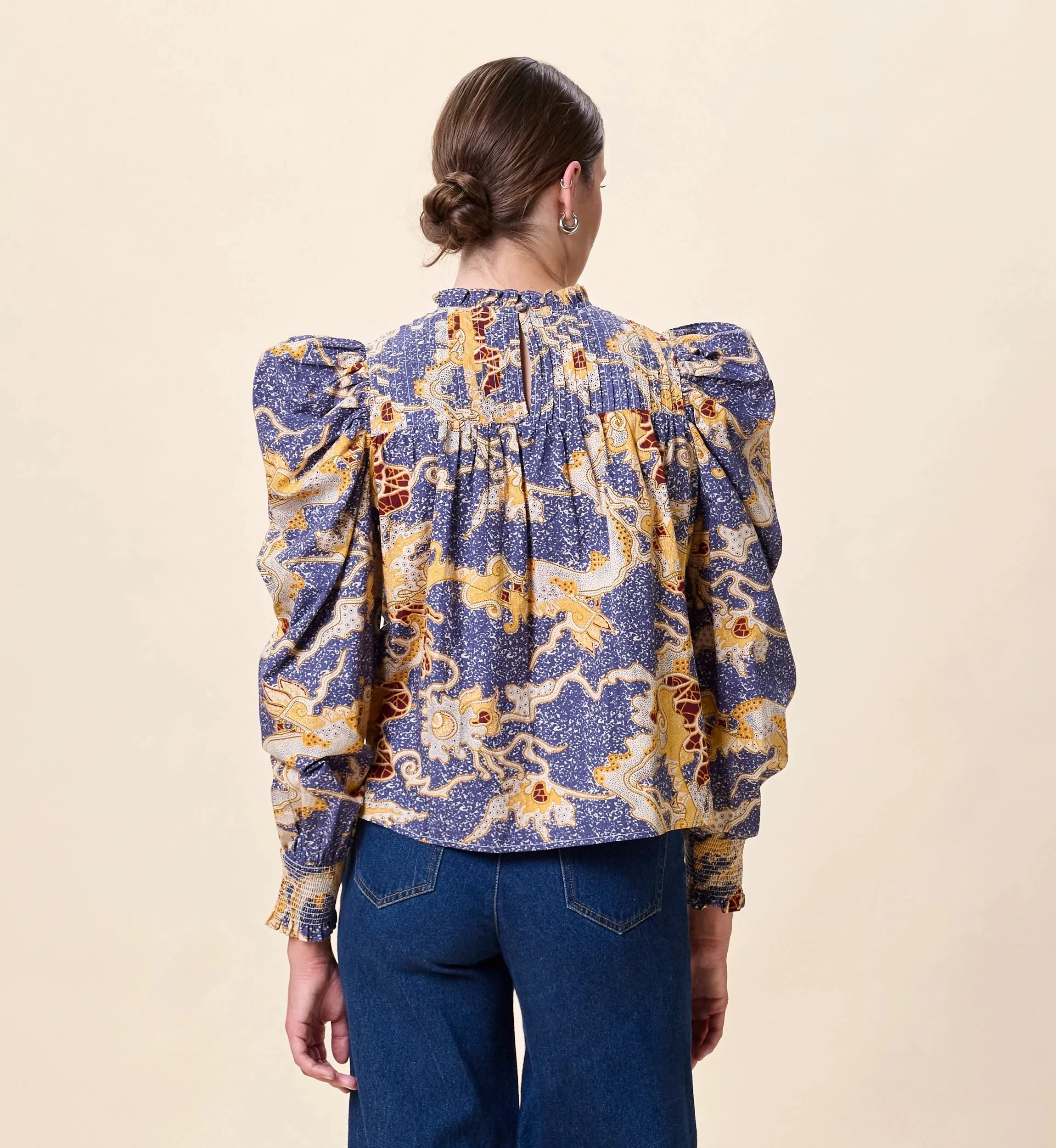 Irina Blouse | Blue Castello sold by Cleobella product image thumbnail 4