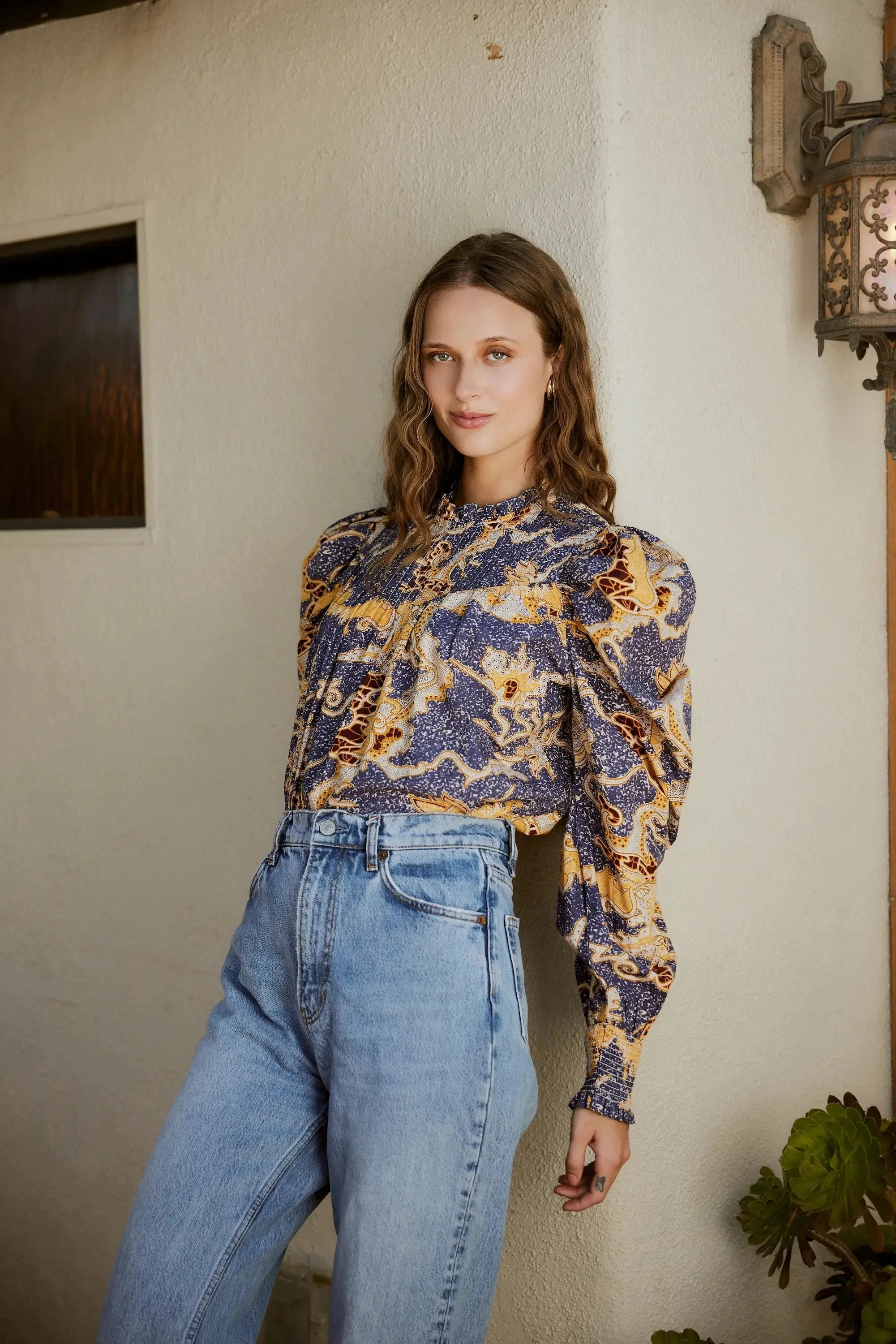 Irina Blouse | Blue Castello sold by Cleobella