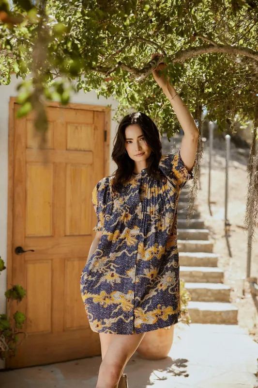 Nadia Mini Dress | Blue Castello sold by Cleobella